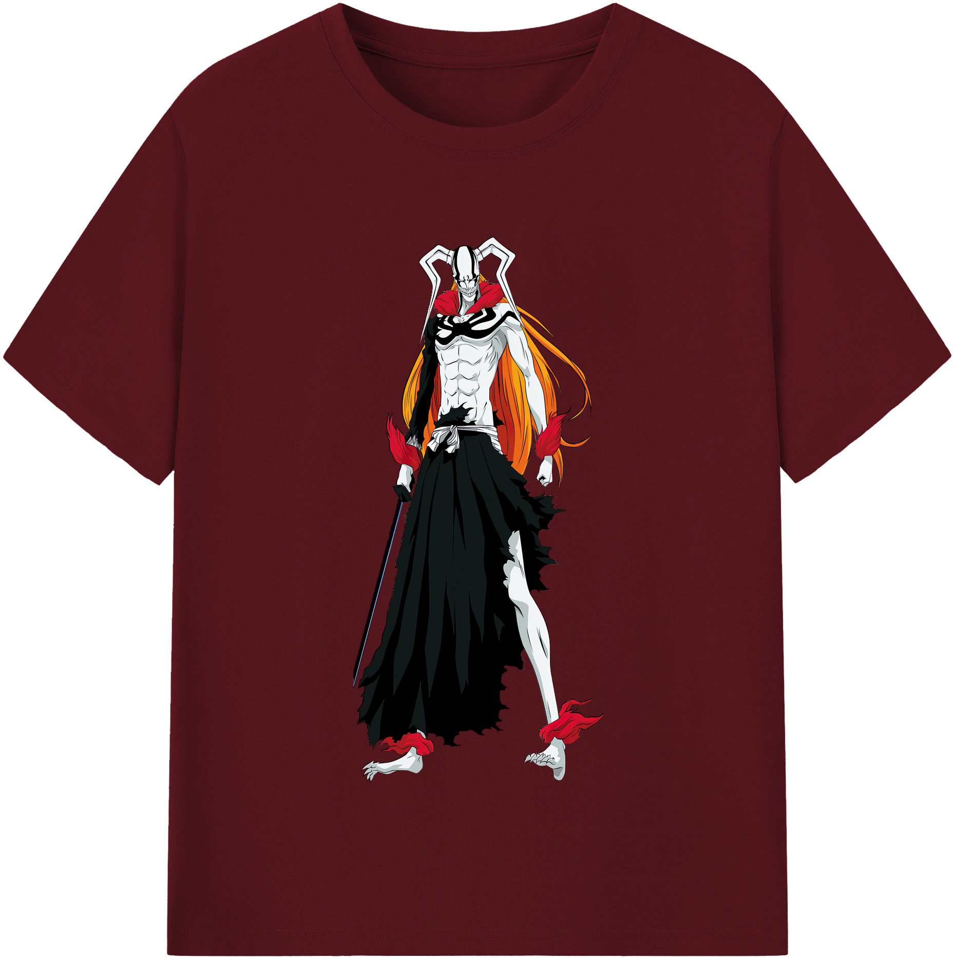 （画像用） ブリーチ 黒崎一護（くろさき いちご）BLEACH Kurosaki Ichigo 綿100％半袖Tシャツ（フロントプリント）